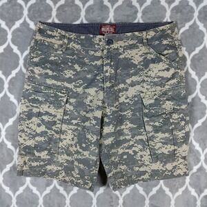 Matchstick Cargo Shorts Mens 38 Gray Digital Camo Tactical Utility Multi Pocket